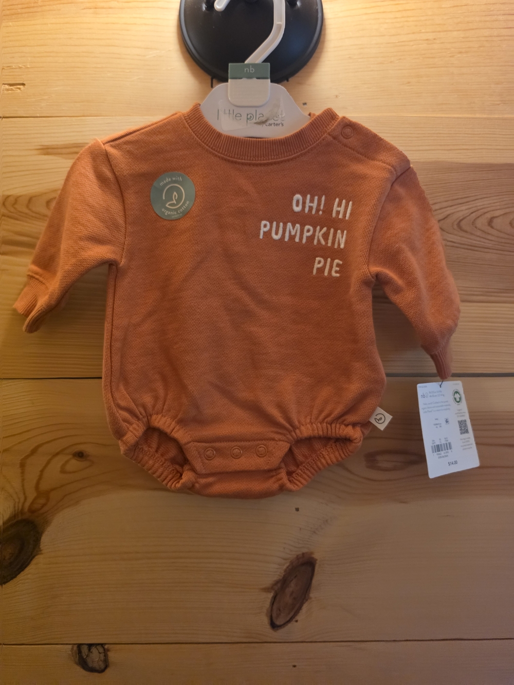 Carter's Pumpkin Orange "Oh! Hi Pumpkin Pie" Long-Sleeve Footie